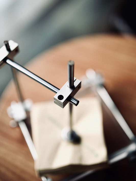 Minimal Stainless Steel & Aluminum Tabletop Tissue Stand