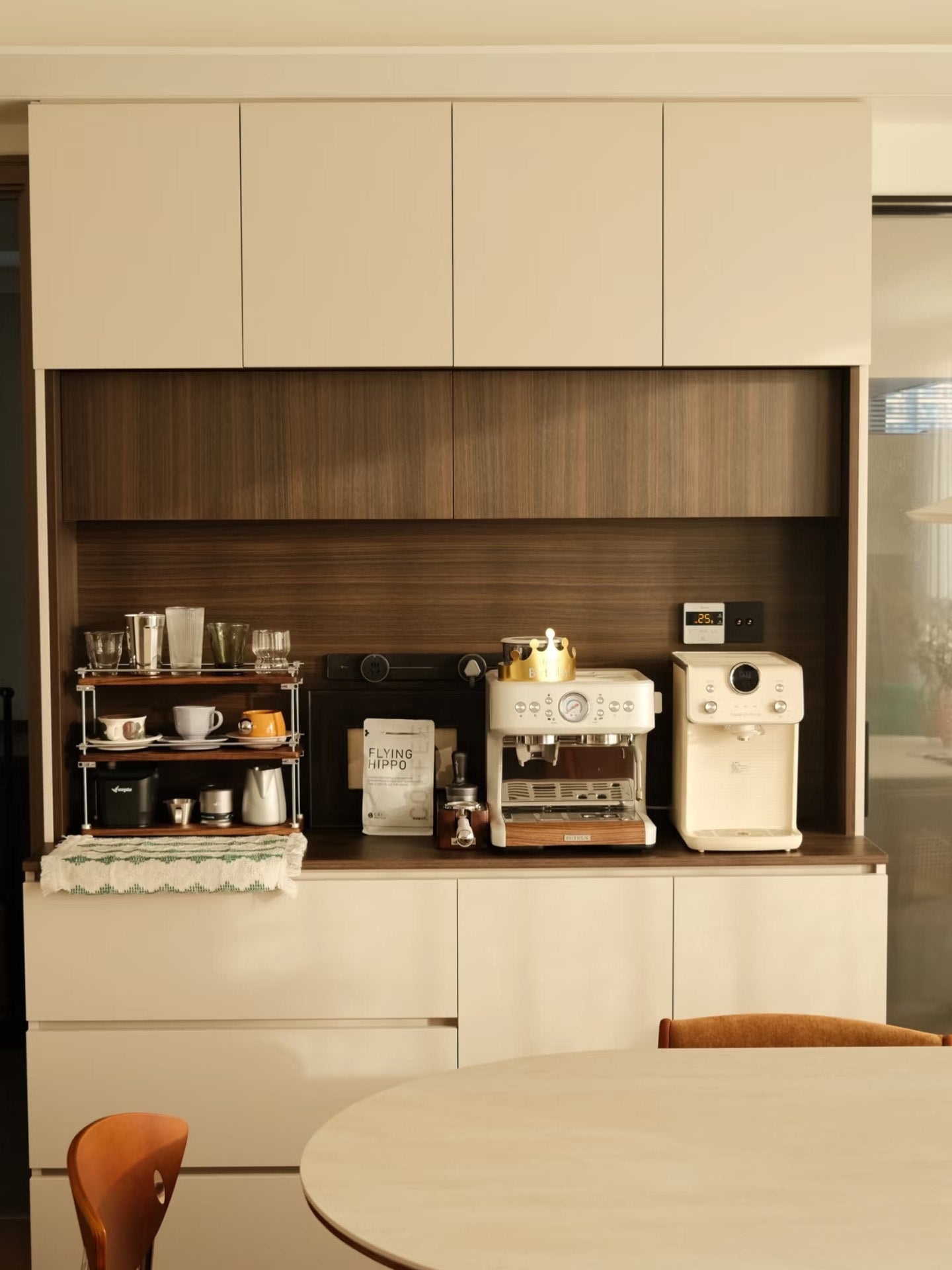 Minimalist Steel Rod & Wood Storage Rack