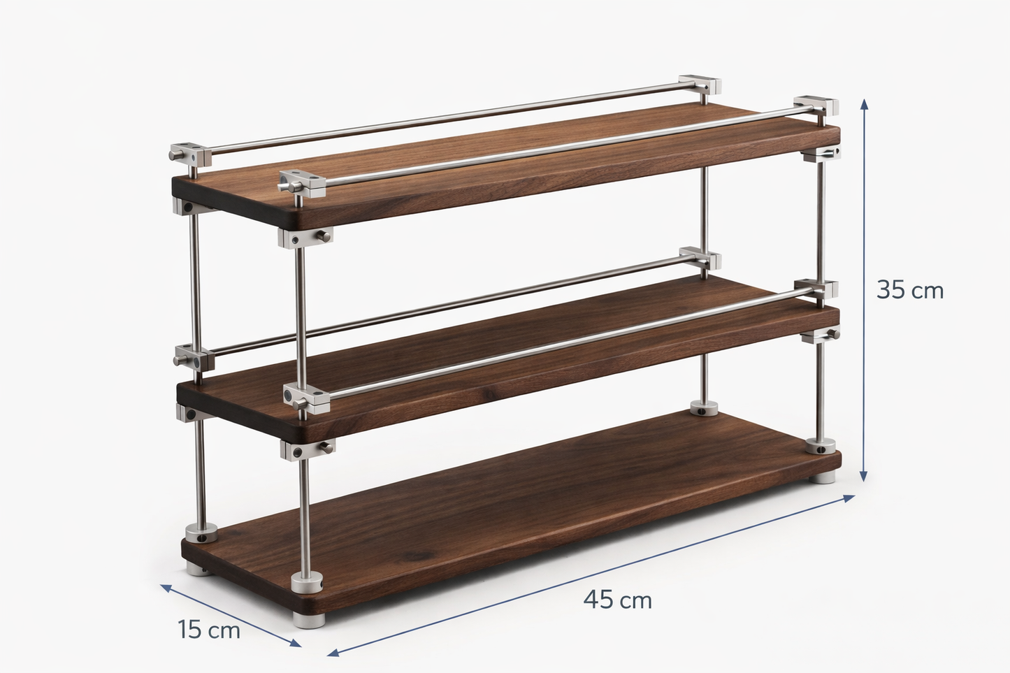 Minimalist Steel Rod & Wood Storage Rack
