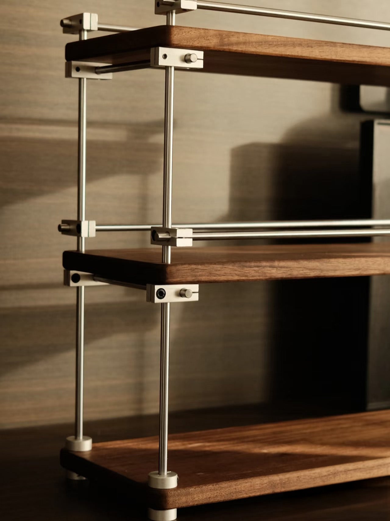 Minimalist Steel Rod & Wood Storage Rack