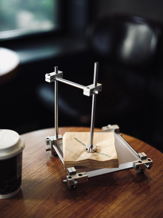 Minimal Stainless Steel & Aluminum Tabletop Tissue Stand